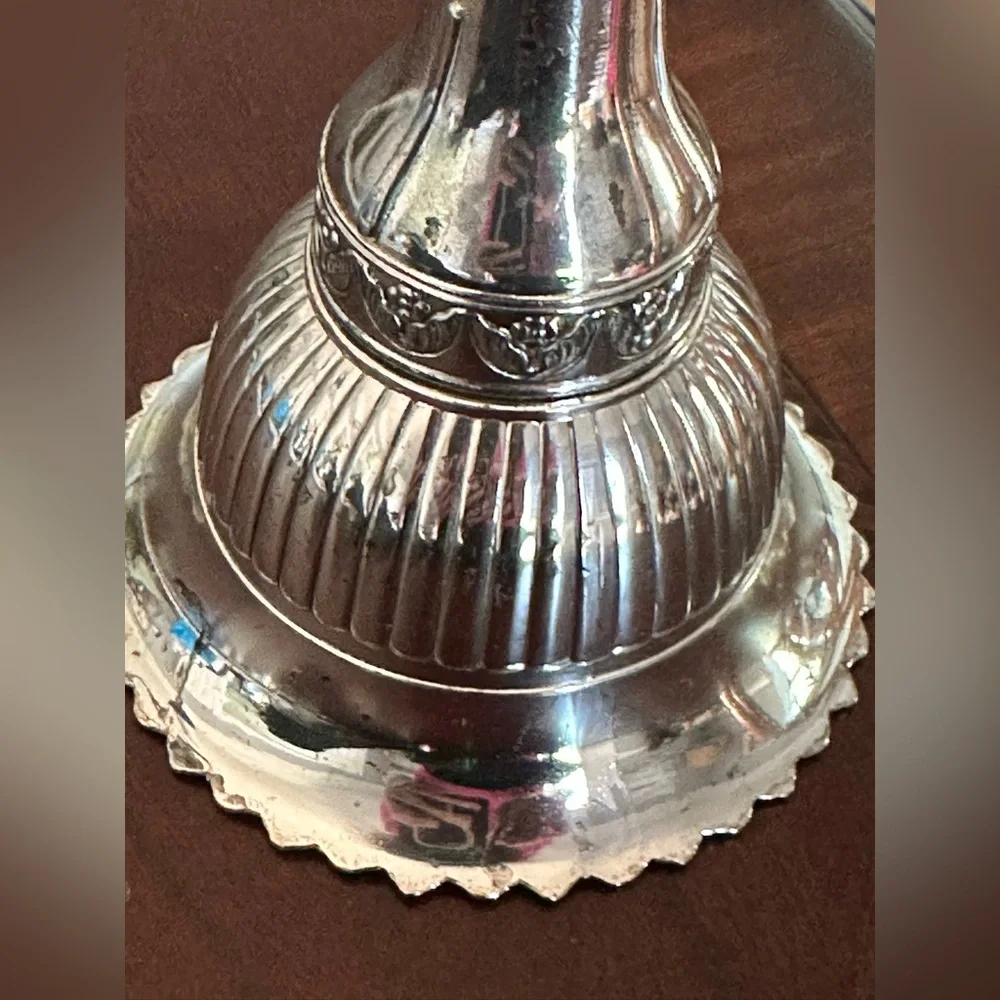 Vintage Silverplate Wine Funnel with Strainer Tudor Rose Pattern 2-Piece Bar